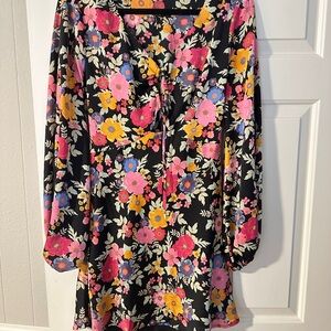MINKPINK Vibrant Floral Dress with Tie Detail